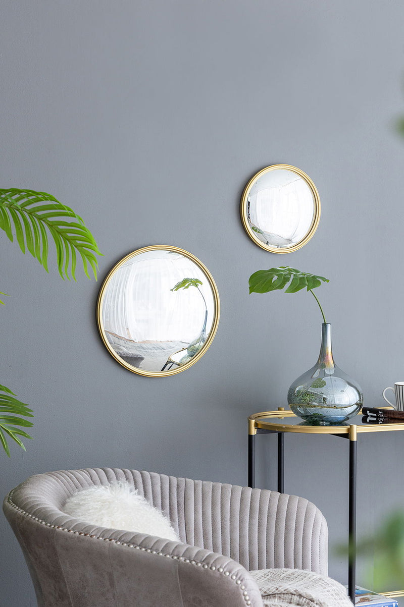 Round Mirror, Circle Mirror With Iron Frame For Living Room Bedroom Vanity Entryway Hallway