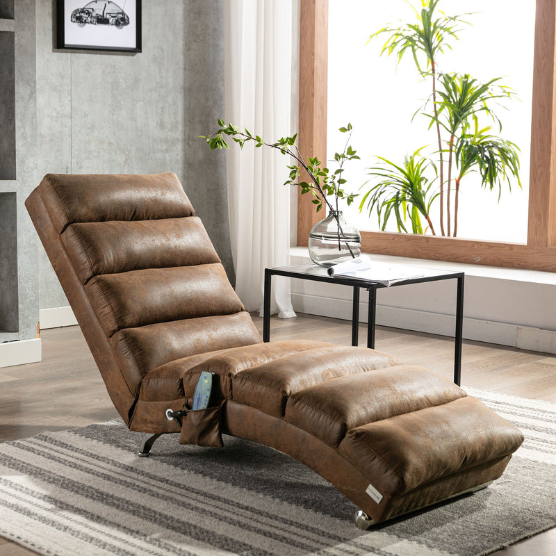 Massage Chaise Lounge Indoor With Remote Control, Ergonomic Electric Massage Lounger