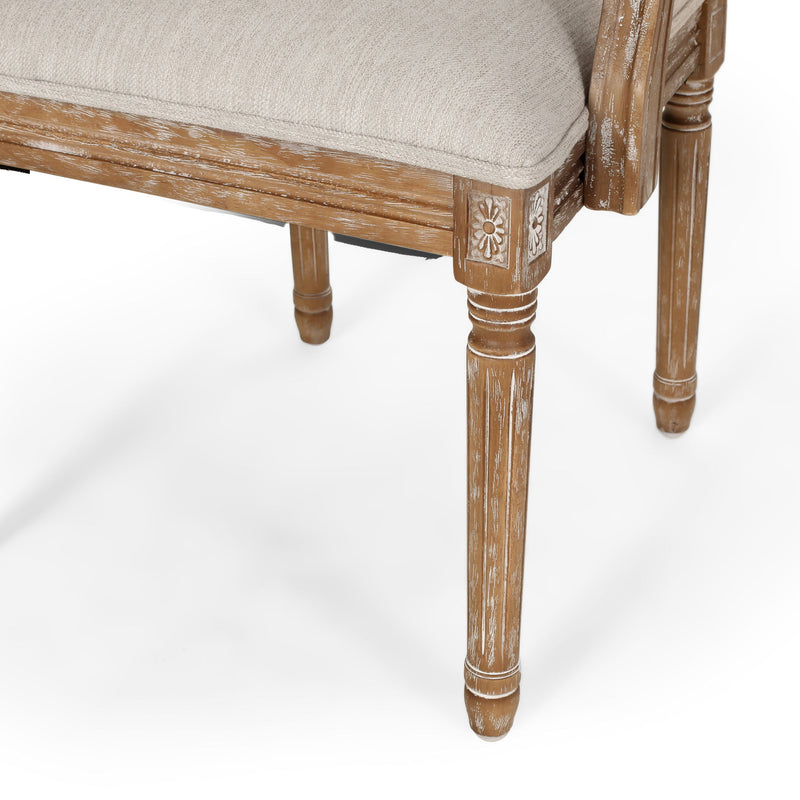 Elegant French Country Style Dining Chair With Cane Backrest