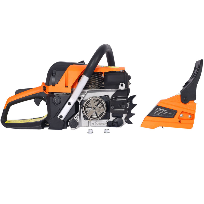 Gasoline Chainsaw 20" 52Cc For Tree And Wood Cutting - Orange