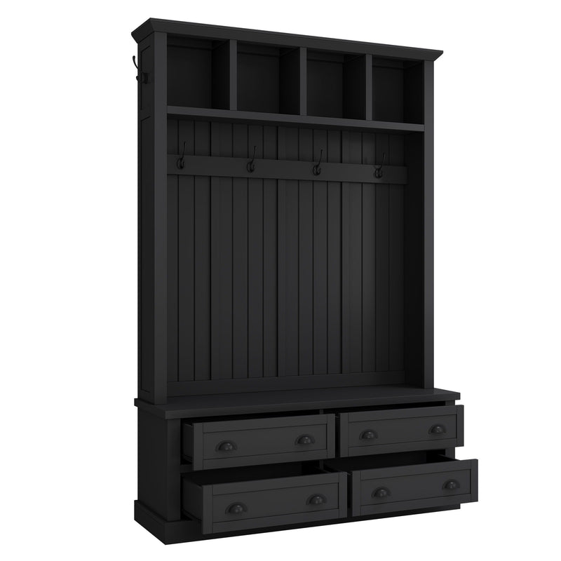 Hall Tree With 4 Drawers, Coat Rack With 6 Hooks