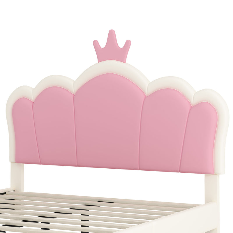 Upholstered Princess Platform Bed With Crown Headboard