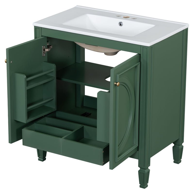Bathroom Vanity With Sink With 2 Doors And Adjustable Shelf