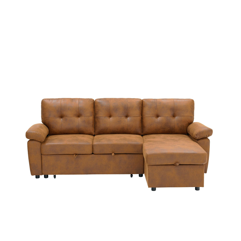 Convertible Sectional Sofa Bed With Pull Out Sleeper And Storage