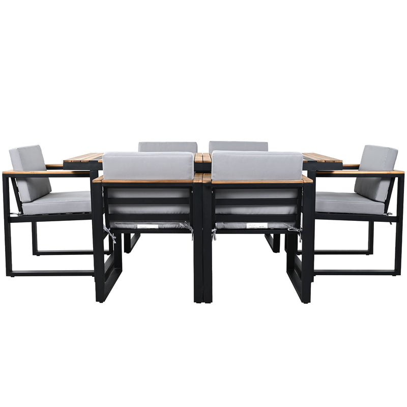 7 Pieces Outdoor Dining Set Patio Dining Table And Chair Set With And Removable Cushions For Patio
