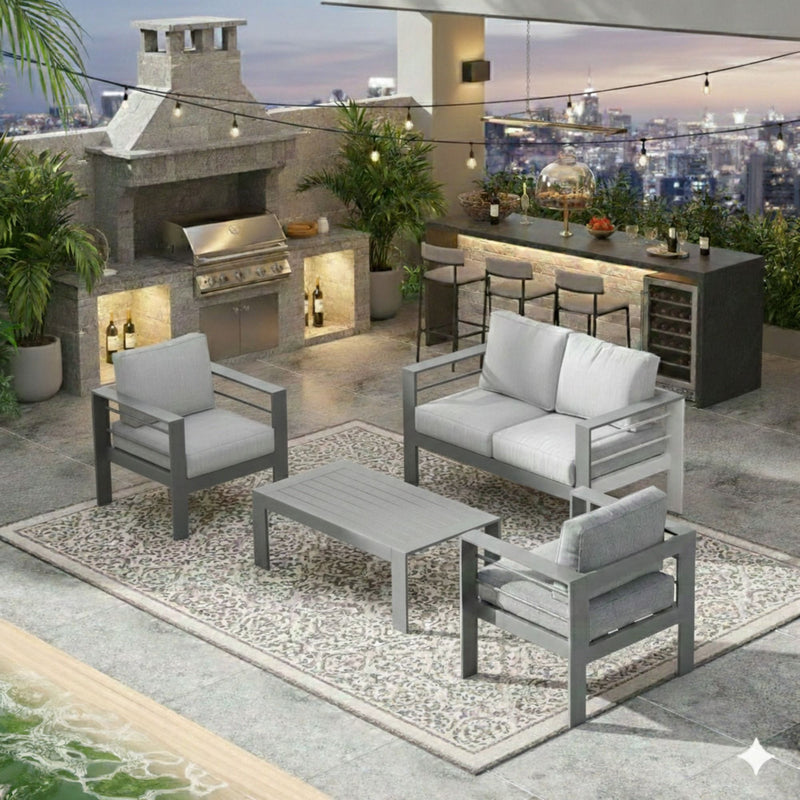Outdoor Patio Set, All-Weather & Thick Cushions