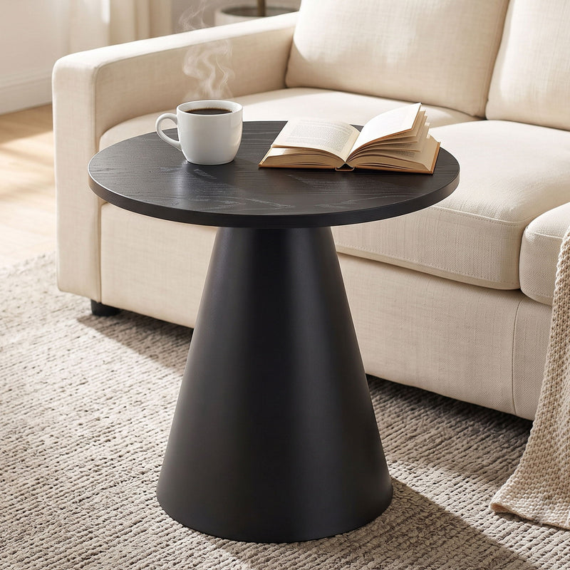 Nesting Coffee Table, Adjustable Foot Pads For Living Room (Set of 2) - Black