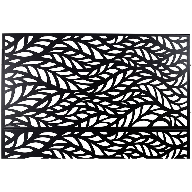Outdoor & Indoor Privacy Screen Metal Privacy Screen, Freestanding Decorative Privacy Screen For Deck Balcony Patio - Black