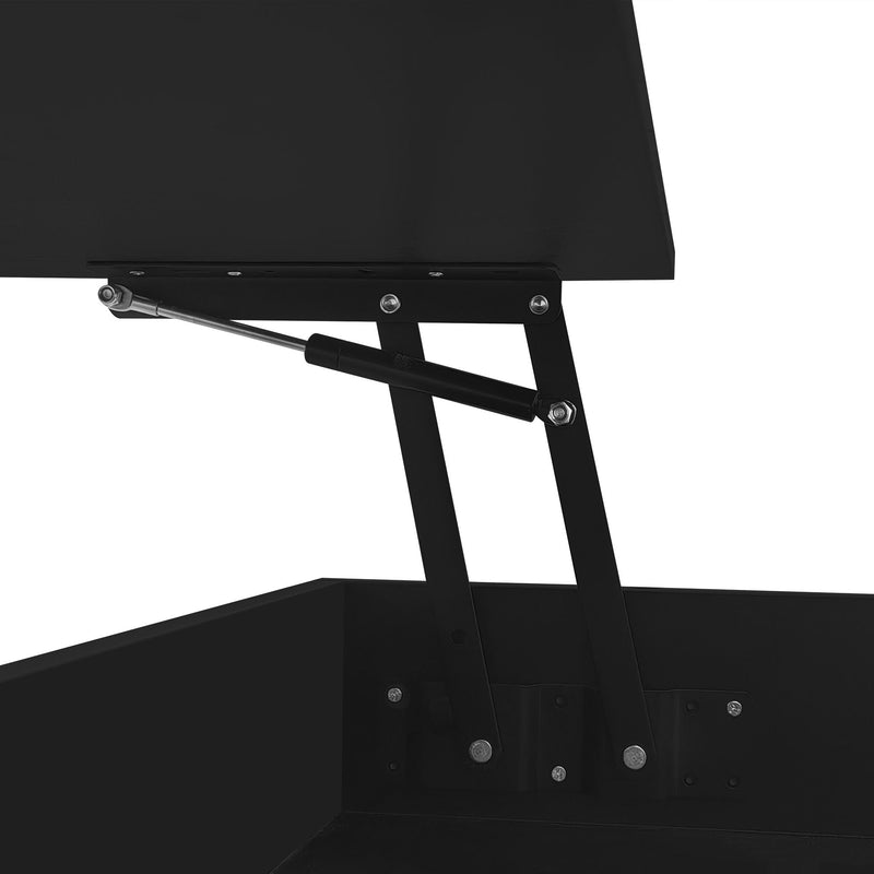 Lift Top Coffee Table With 2 Drawers, Hidden Space And LED Lights For Living Room