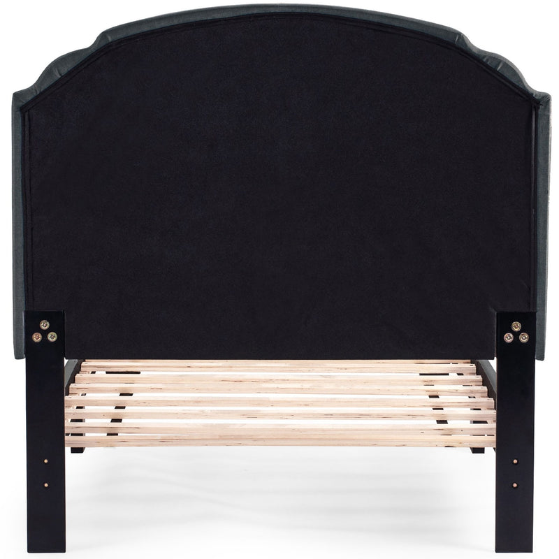 Button Tufted Bed With Nailhead Trim