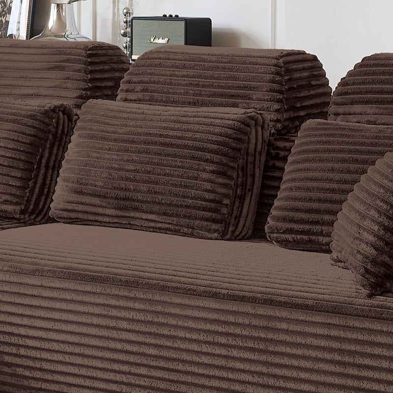 Sectional Sleeper Sofa & Storage Pockets, Modular Couch With Throw Pillows For Living Room
