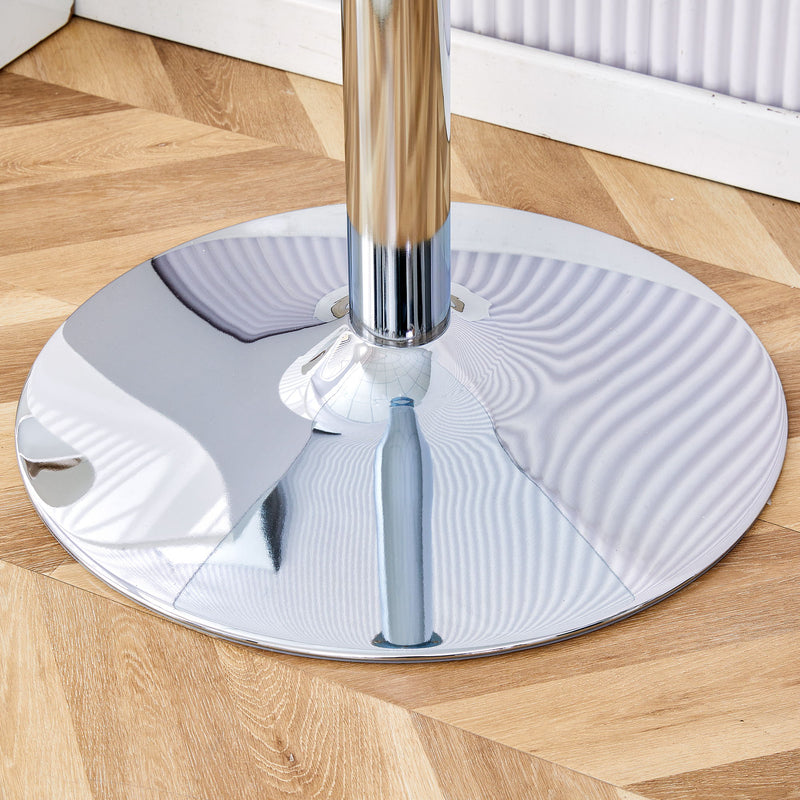 Modern Minimalist Round Dining Table With Glass Top