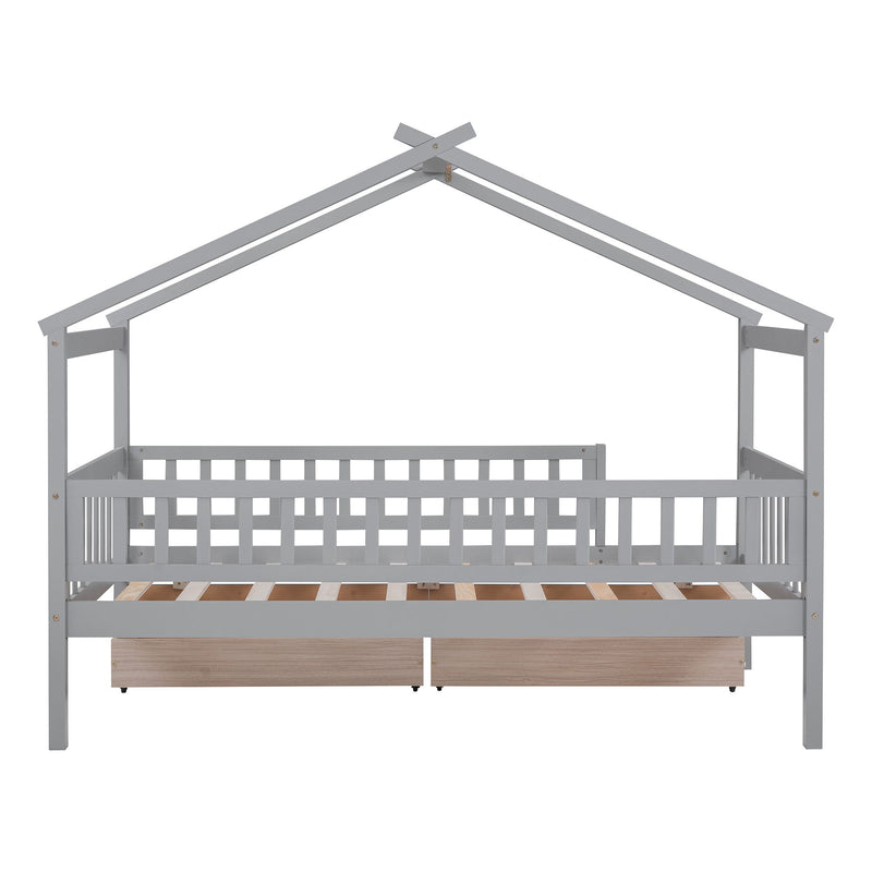 House Bed With 2 Drawers