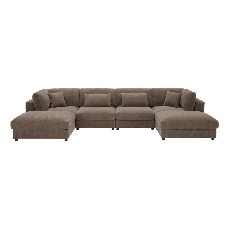 Upholstered Modular Sectional & Custom Configuration And Toss Pillows