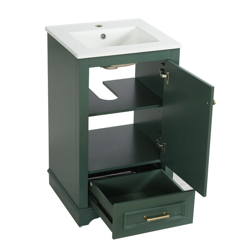 20" Bathroom Vanity With Sink, 1 Drawer, Freestanding Single Set