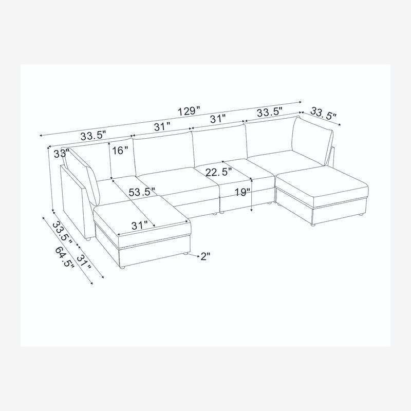 Modern Reversible Modular Sectional
