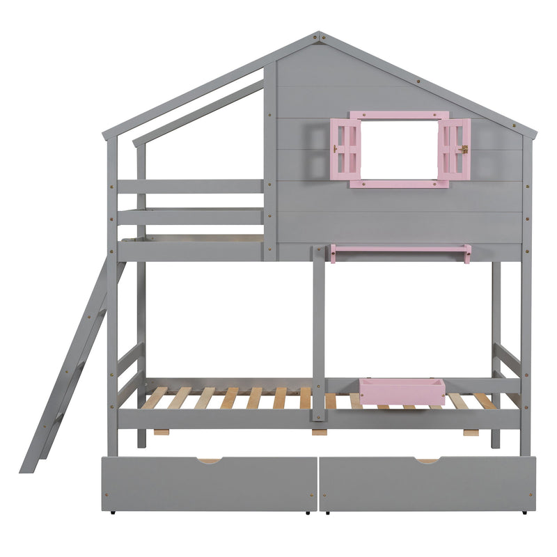 Bunk Bed With Playhouse Roof And Window