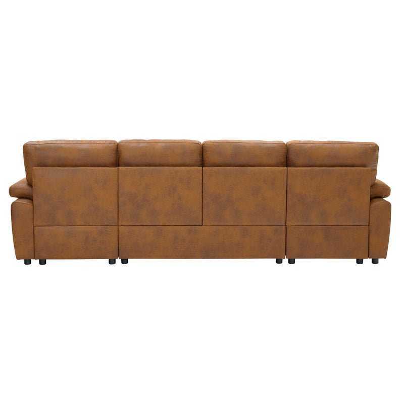 Convertible Sectional Sofa Bed With Pull Out Sleeper And Storage