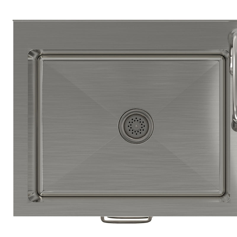Darwin - Laundry Utility Sink And Cabinet With Dual Sinks, Pull Out Faucet - White