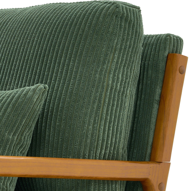 Upholstered Armchair With Back Support Pillow