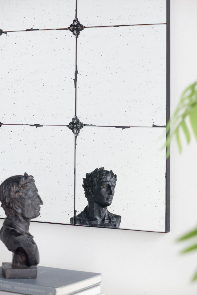 Traditional Decor Style Antique Glass Panel Mirror, Wall Mirror For Bathroom Entryway Console Lean Against Wall