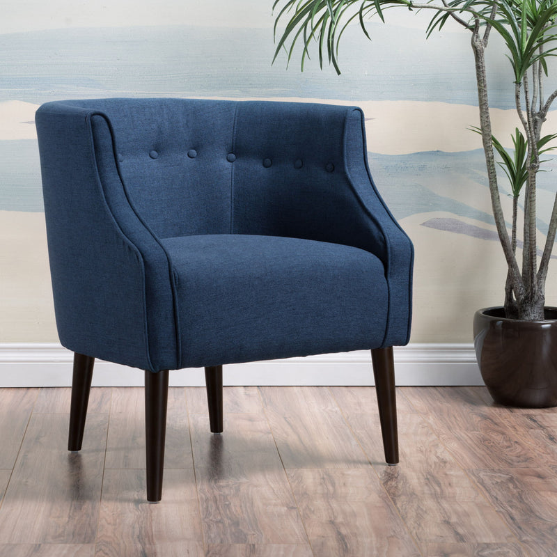 Contemporary Upholstered Club Chair With Button Tufting