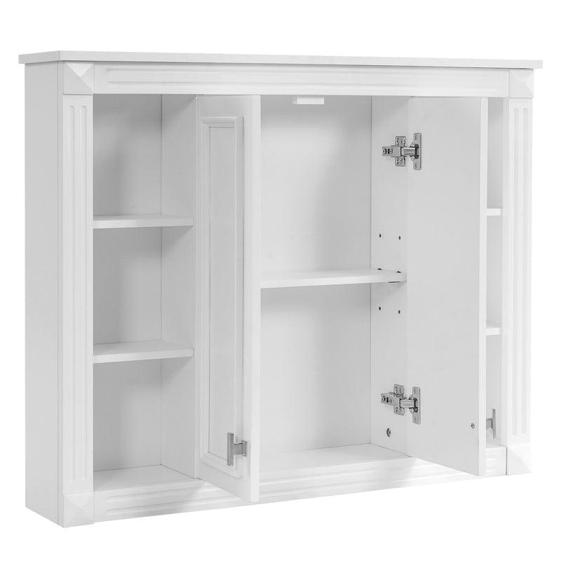 Wall-Mounted Medicine Cabinet With Adjustable Shelf, Soft-Closing Hinges - White