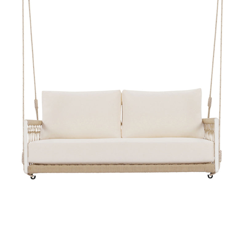 Outdoor Swing Sofa With Soft Cushions For Patio - Beige