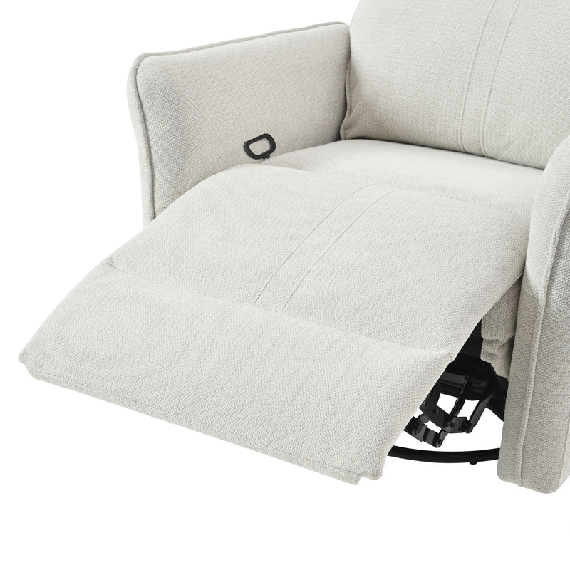 360° Swivel Rocker Recliner Chair, Swive Nursery Rocking Chair With Pull Ring, Glide Chair For Livin Room - Gray