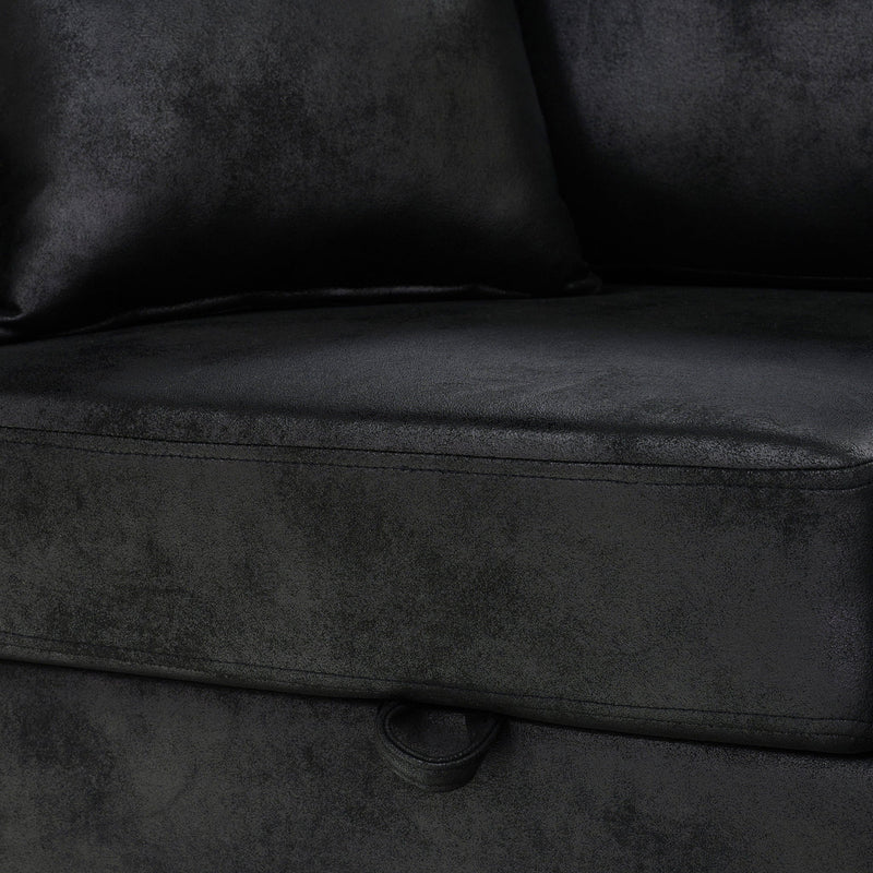 Upholstered Sectional With Pull-Out Bed And Chaise Storage
