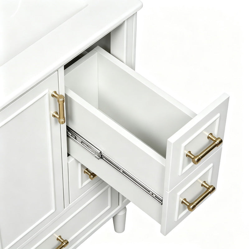 Modern Bathroom Vanity With Sink, Soft Close Doors, 3 Drawers
