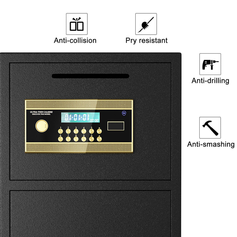 Large Double Door Coin Operated Safe, Digital Security Safe With Fireproof And Waterproof Bag
