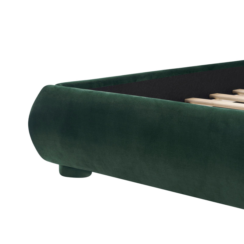 Upholstered Simple Modern Bedroom Bed With Curved Headboard