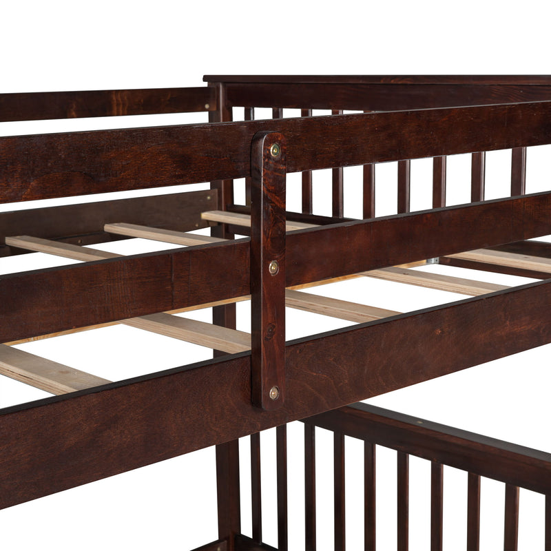 Bunk Bed With Ladders And 2 Storage Drawers