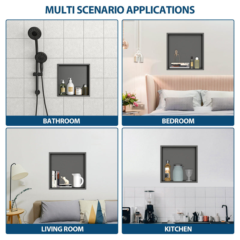 Stainless Steel Shower Niche With Seamless Design For Bathroom Storage
