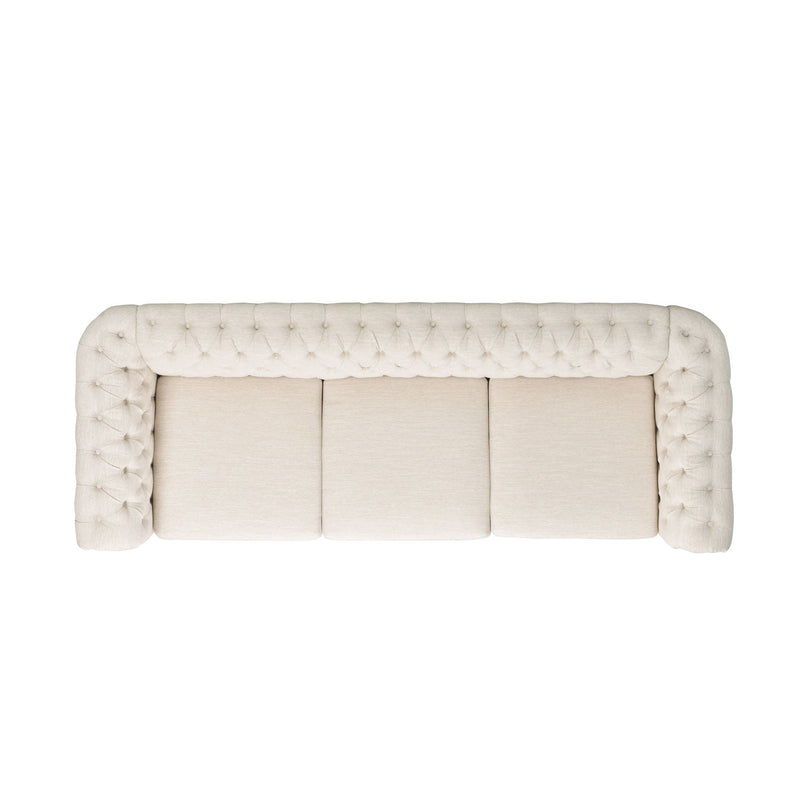 Chesterfield Style 3 Seater Sofa With Deep Button Tufting