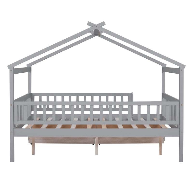 House Bed With 2 Drawers
