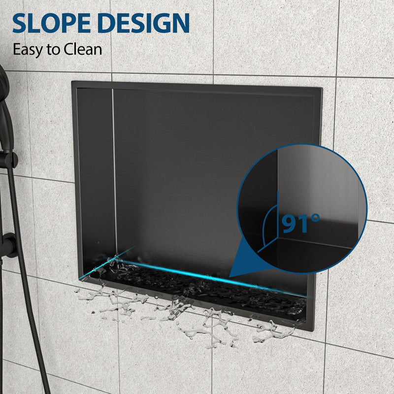 Stainless Steel Shower Niche With Seamless Design For Bathroom Storage