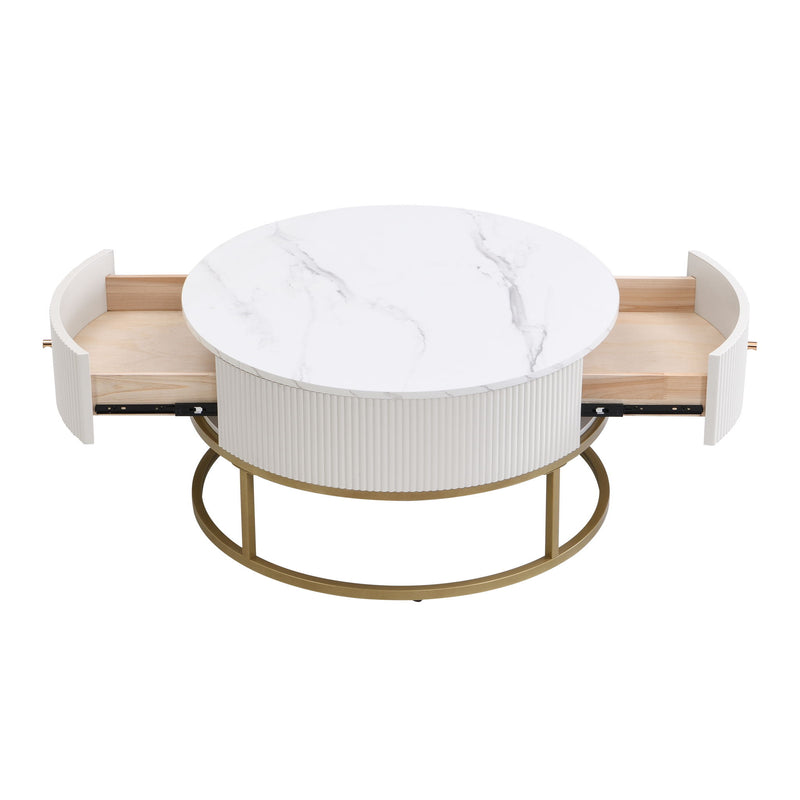 Modern Round Table With Drawers