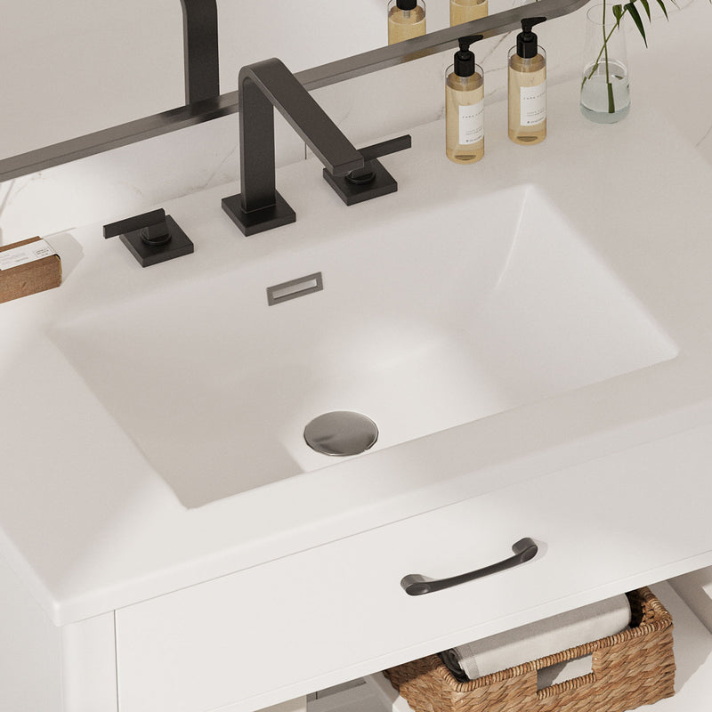 Modern Bathroom Vanity With Tempered Glass Doors