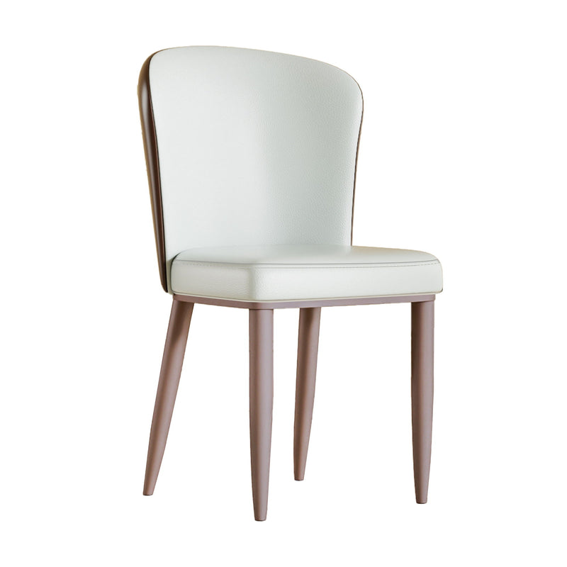 Dining Chair With Carbon Steel Legs, Comfortable Seating, (Set of 2) - White