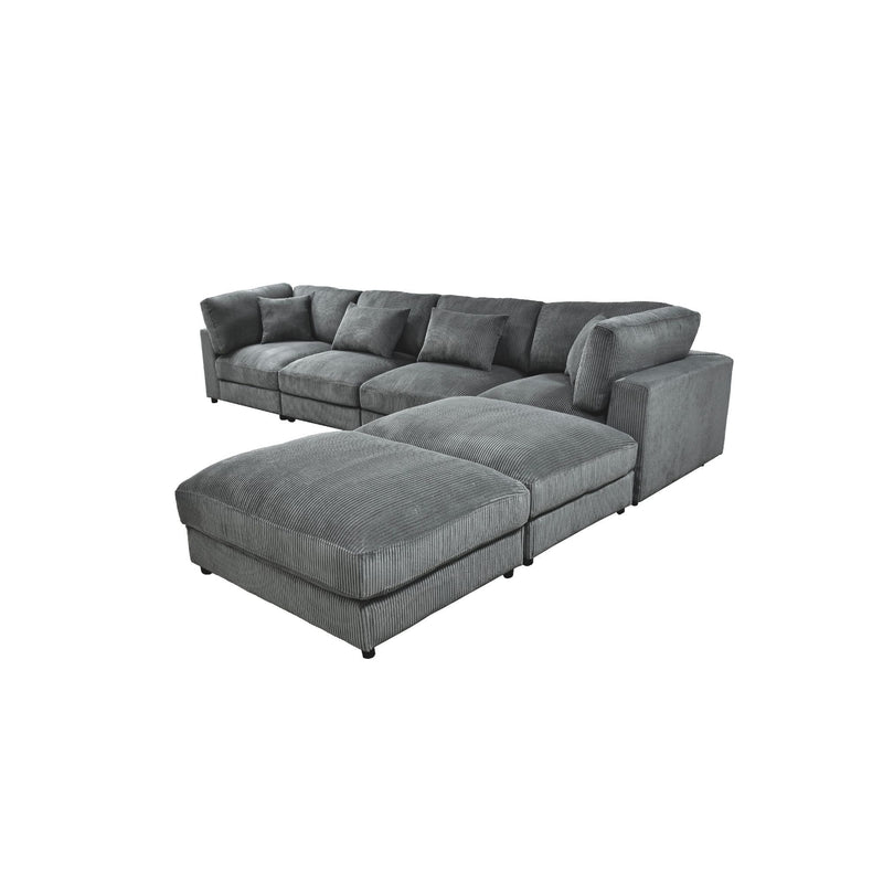 Upholstered Modular Sectional & Custom Configuration And Toss Pillows