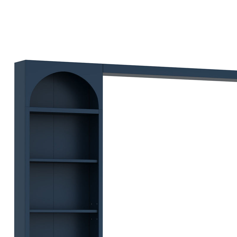 Arched Entertainment Center Wall Unit With 6 Drawers, Large TV Stand With Bookshelves