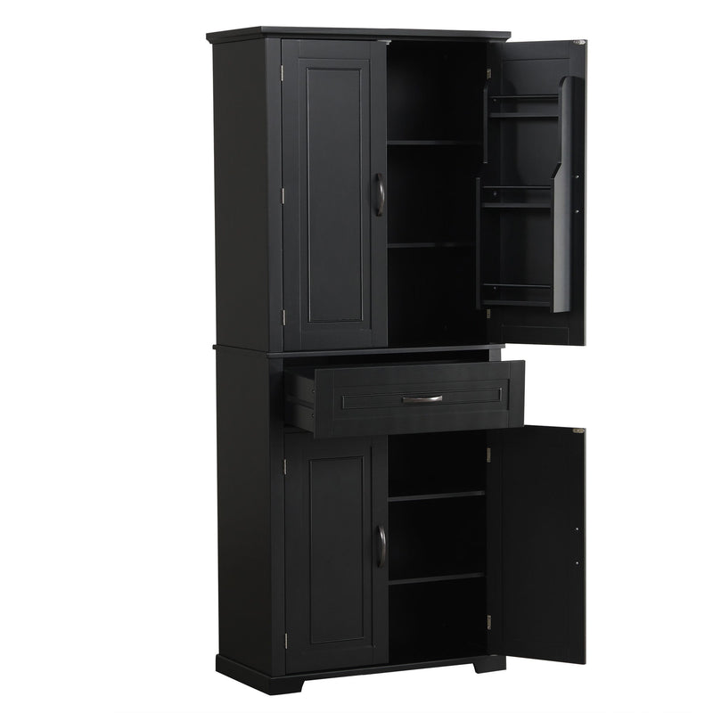 Bathroom Storage Cabinet With Doors And Drawer, Adjustable Shelf