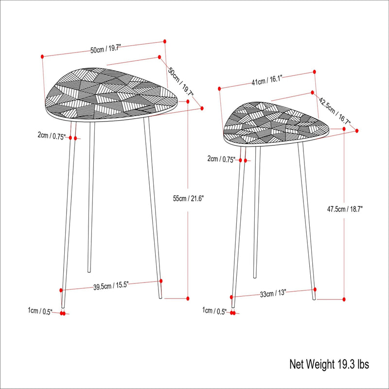 Shelton - 2 Piece Metal Nesting Table - Gray