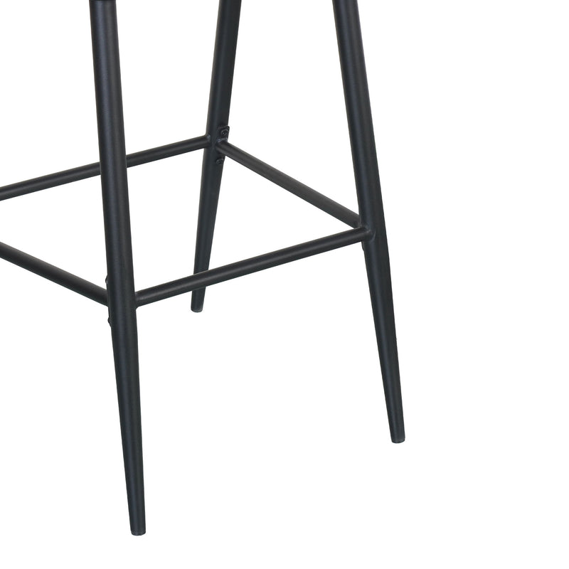 Outdoor 26" Counter Height Metal Frame Counter Stools With Scallop Shaped Backrest & Water Resistant Cushions