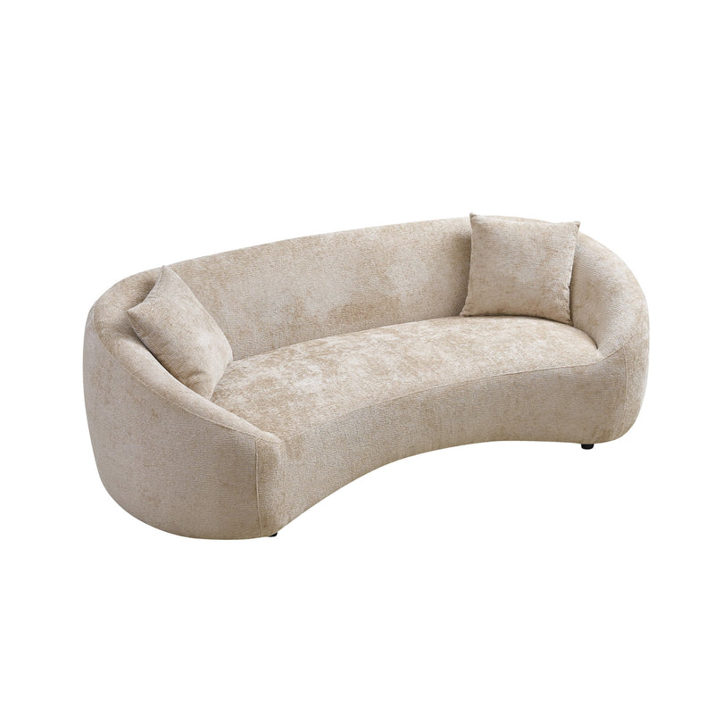 Curved 3 Seater Sofa, Long Living Room Couch