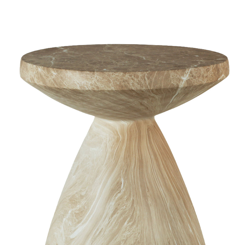 Outdoor Geometric End Table - Marble