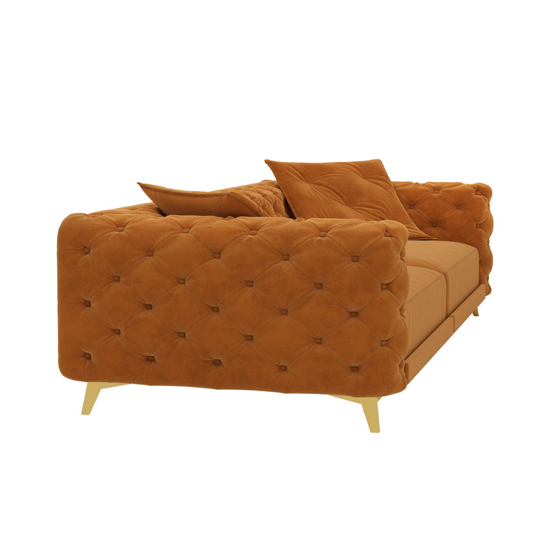3 In 1 Convertible Sleeper, Deep Seat Pull Out Sofa Bed, Button Tufted