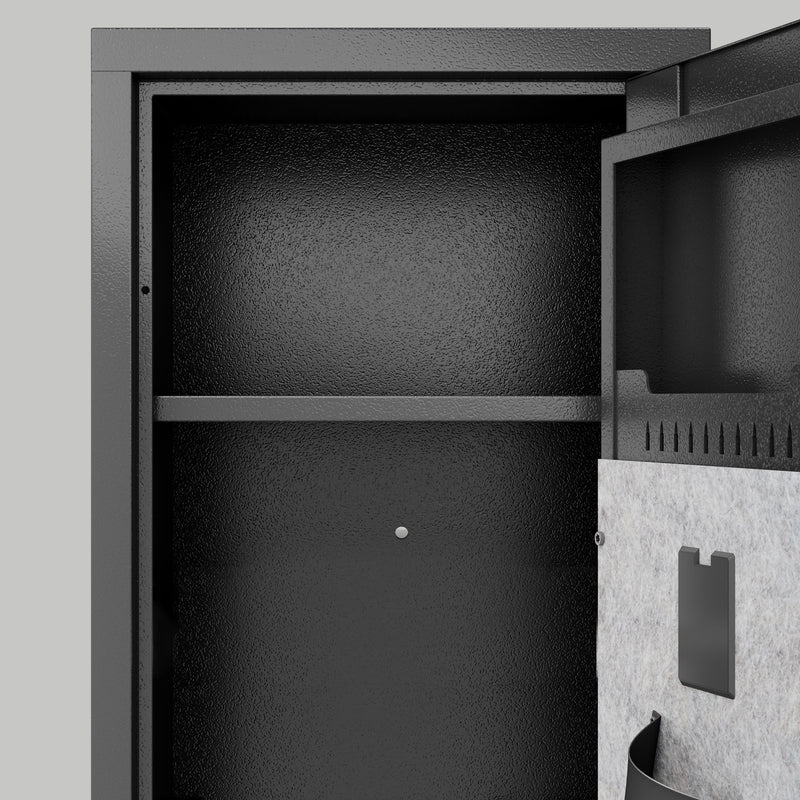 Rifle Safe, Biometric & Keypad Lock, Adjustable Gun Racks With Built In Alarm System
